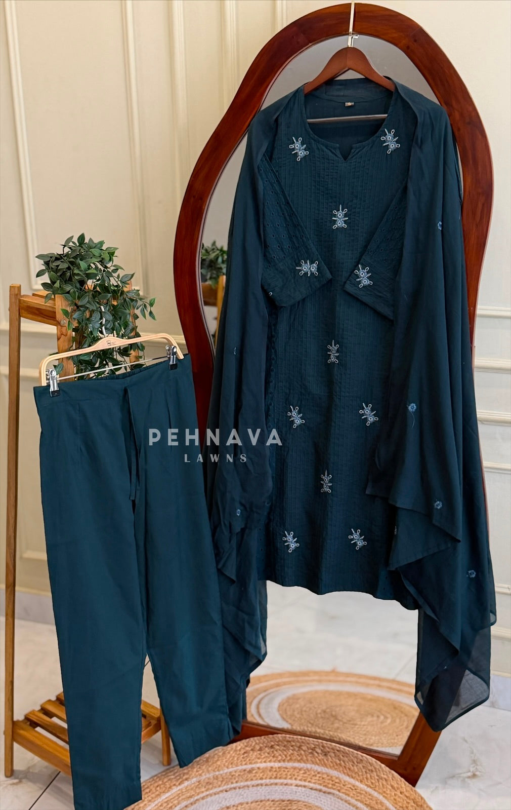 Floral Embroidered Suit