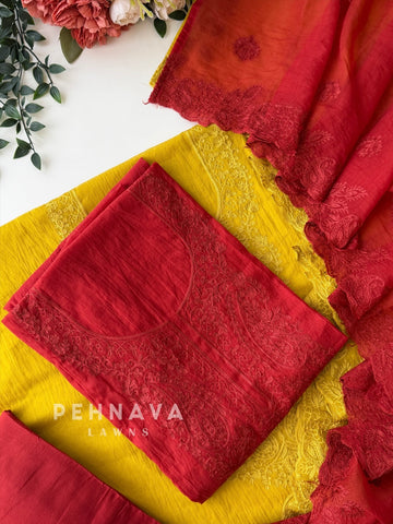 Chanderi Embroidered Unstitched Suit 791D4
