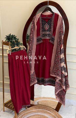Ajrak Print Cotton Suit Set