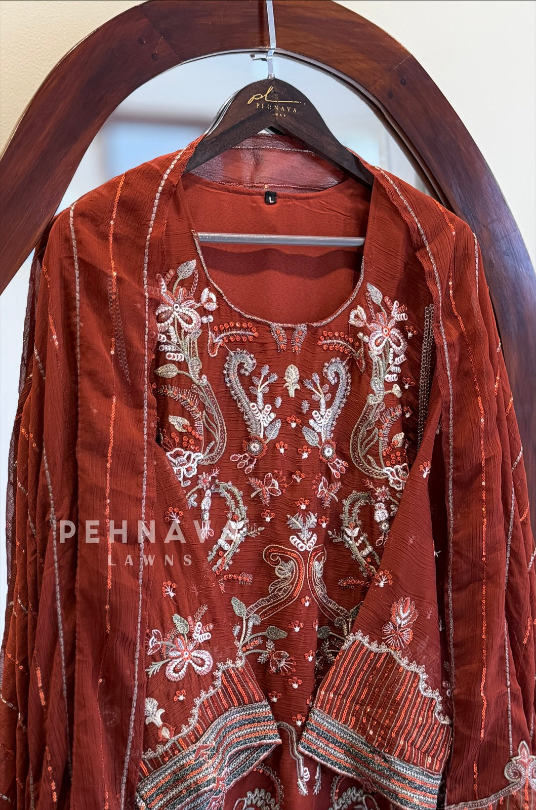 Heavy Embroidered Chiffon Suit 1033