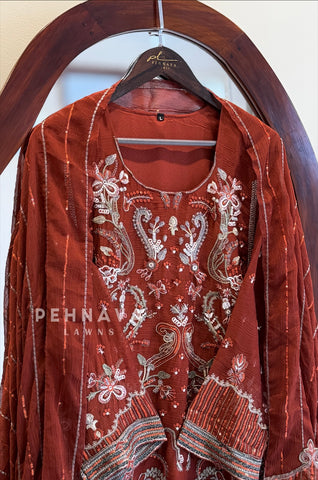 Heavy Embroidered Chiffon Suit 1033