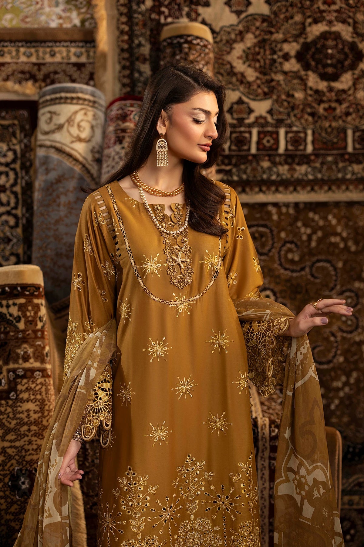 Adan’s Chenille premium unstitched suit-D03 - Pehnava Lawns