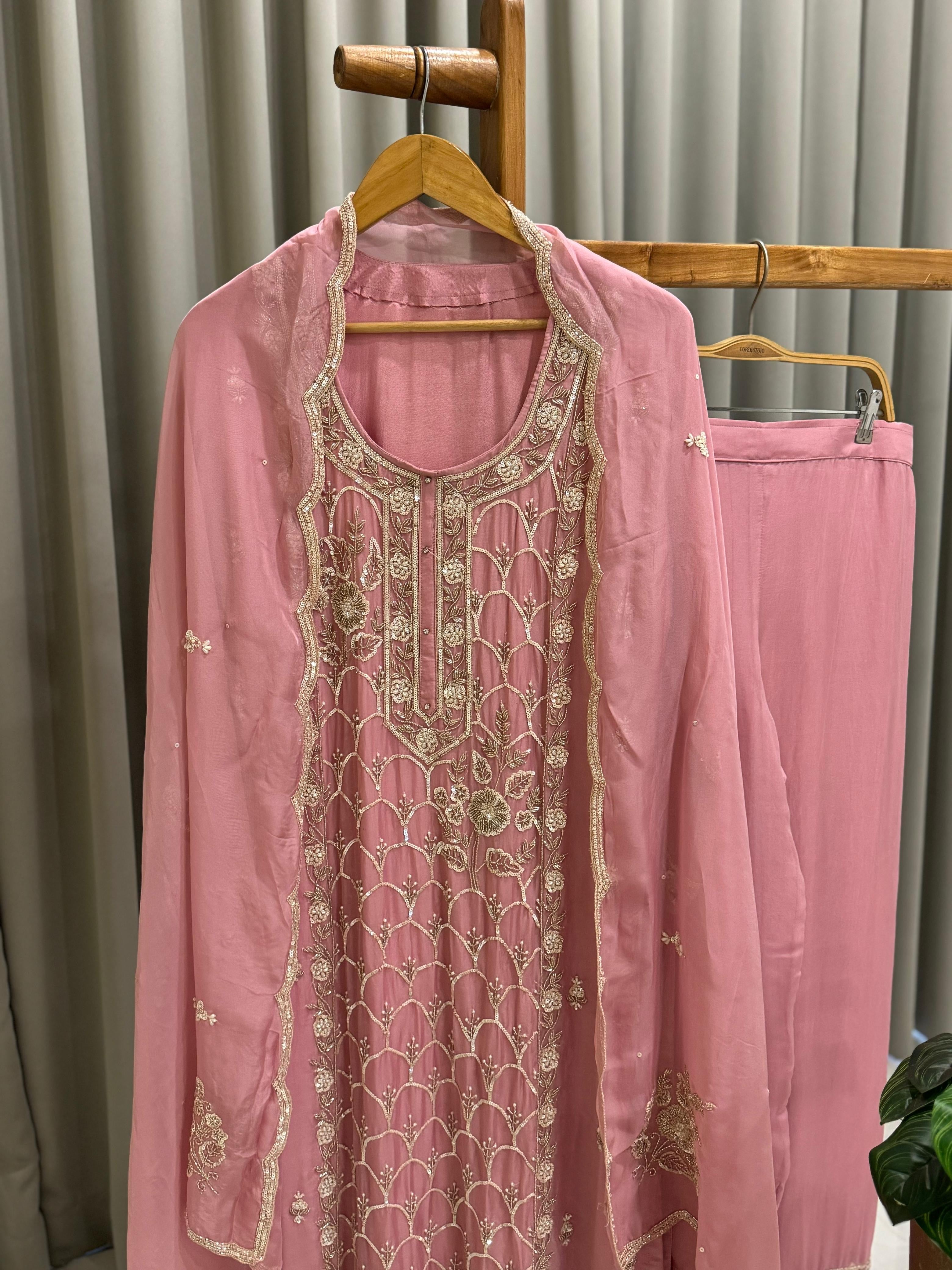 Premium Handworked Organza Salwar Kameez - Pehnava Lawns