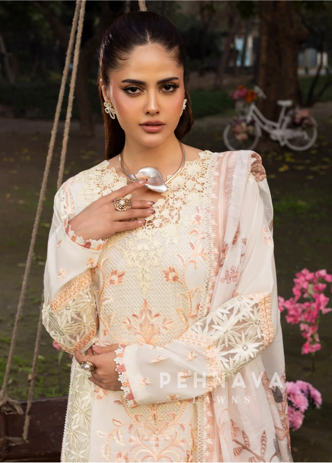Zarqun Premium Cotton Embroidered Ensemble