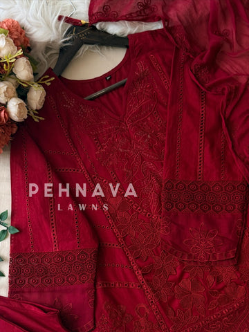 Cut Work Embroidered Suit (6-8 Days Delivery Time)