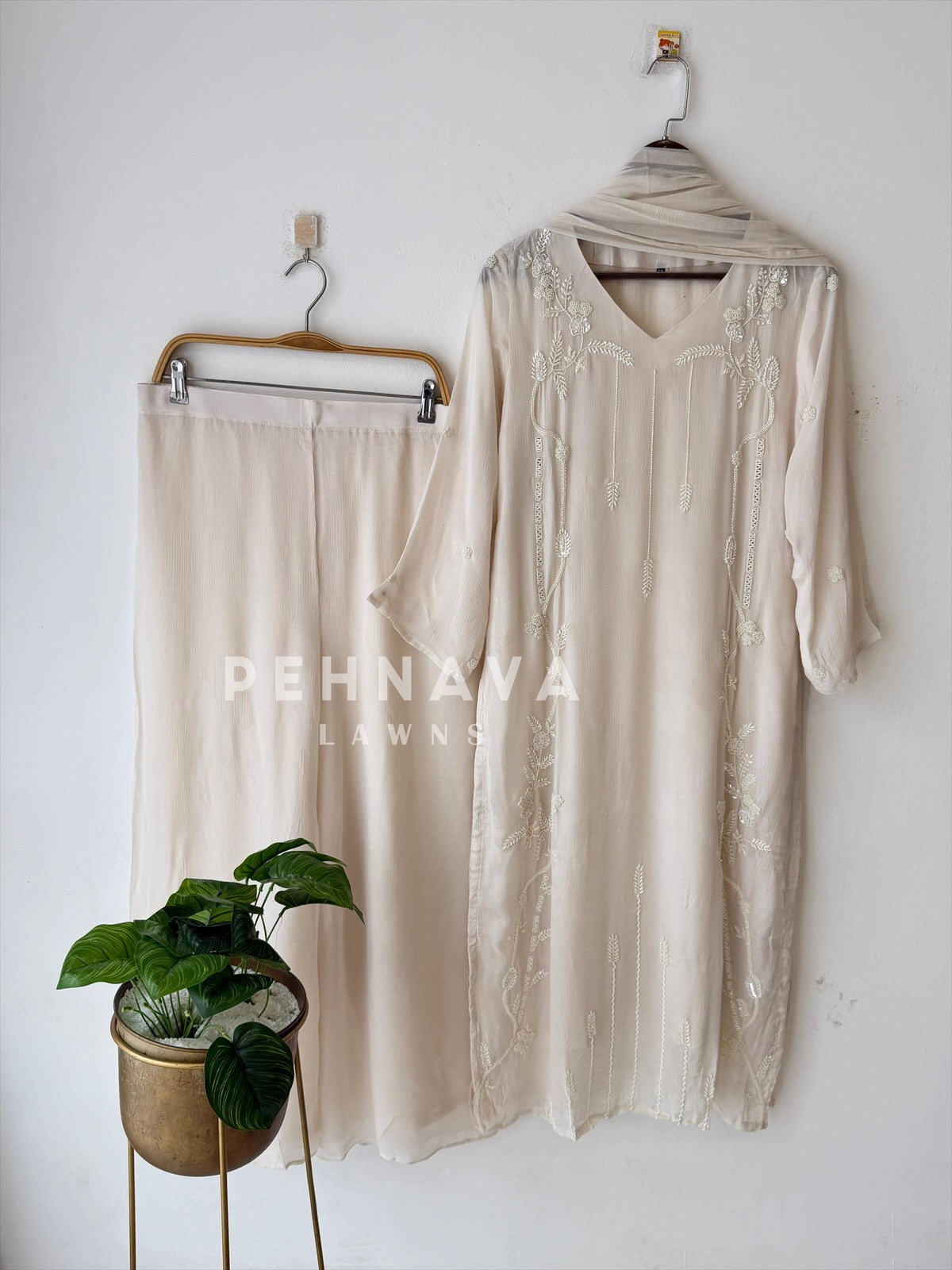 Hand Beaded Embroidered Suit - Pehnava Lawns