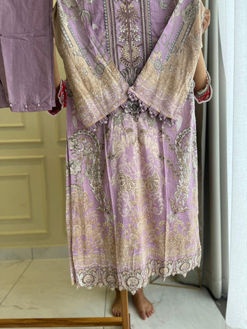 New Stitched Embellished Floral Suit-1