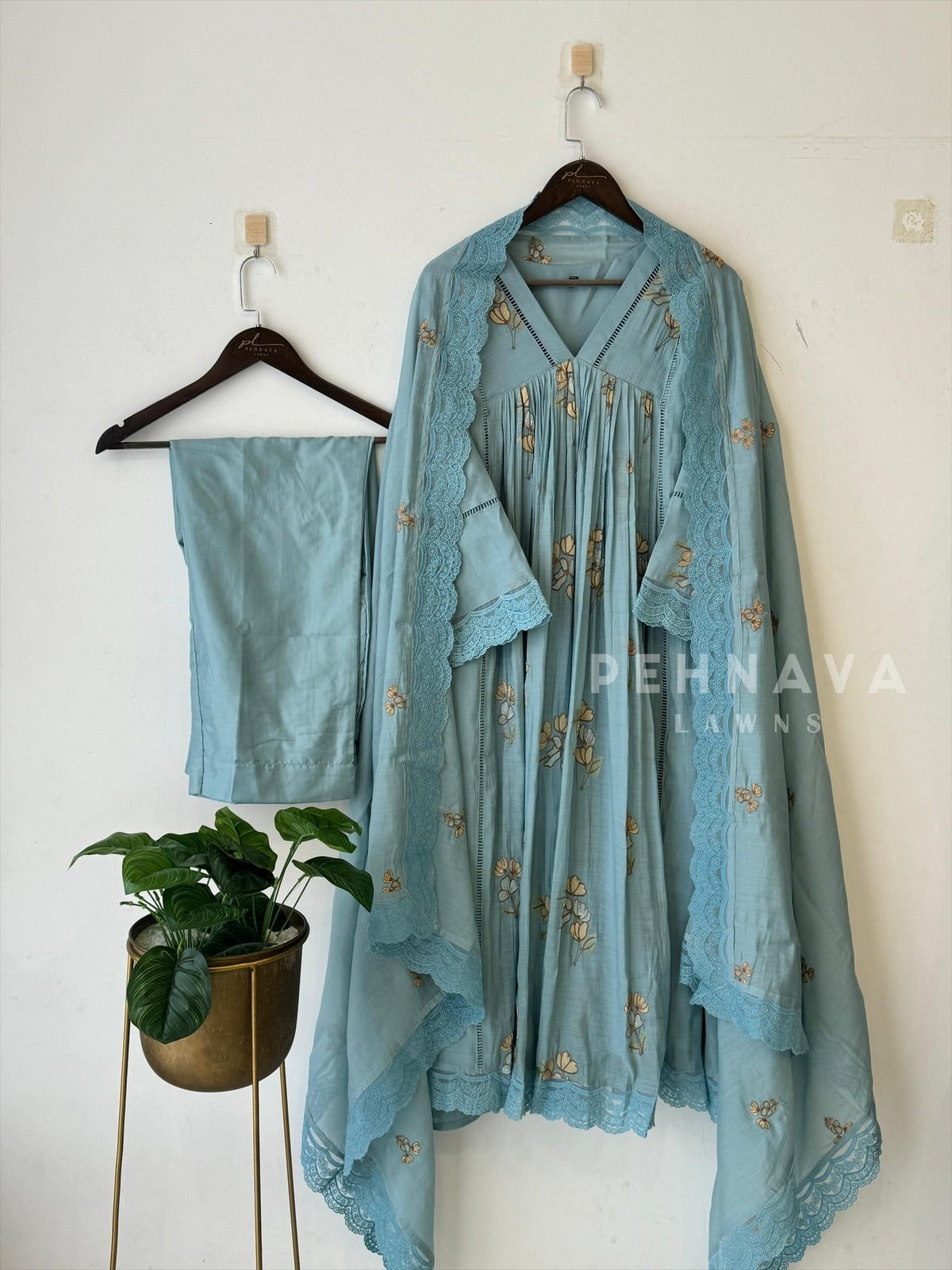 Soft Work Chanderi Set 12695