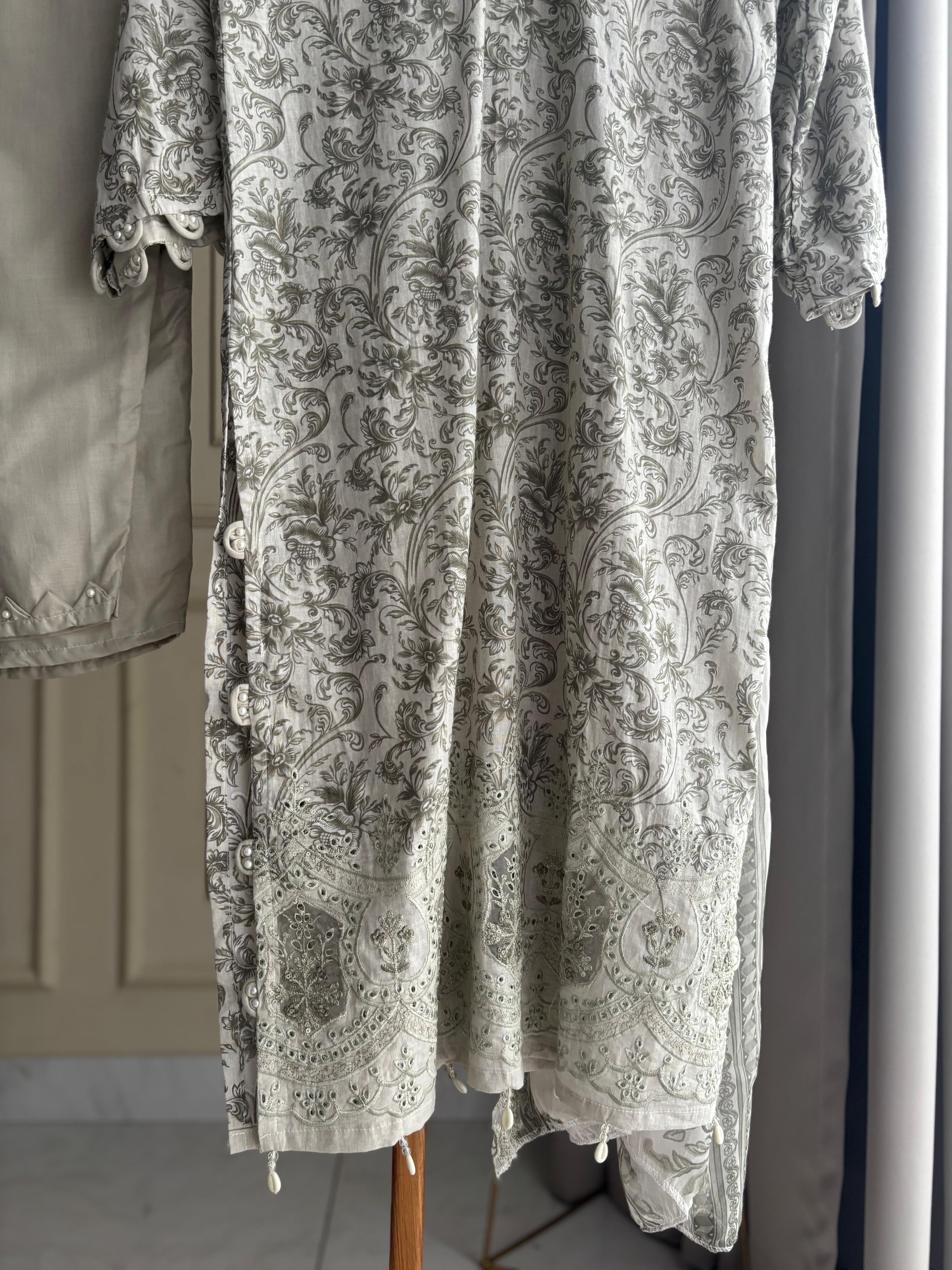 Cotton Embroidered Suit - 1005