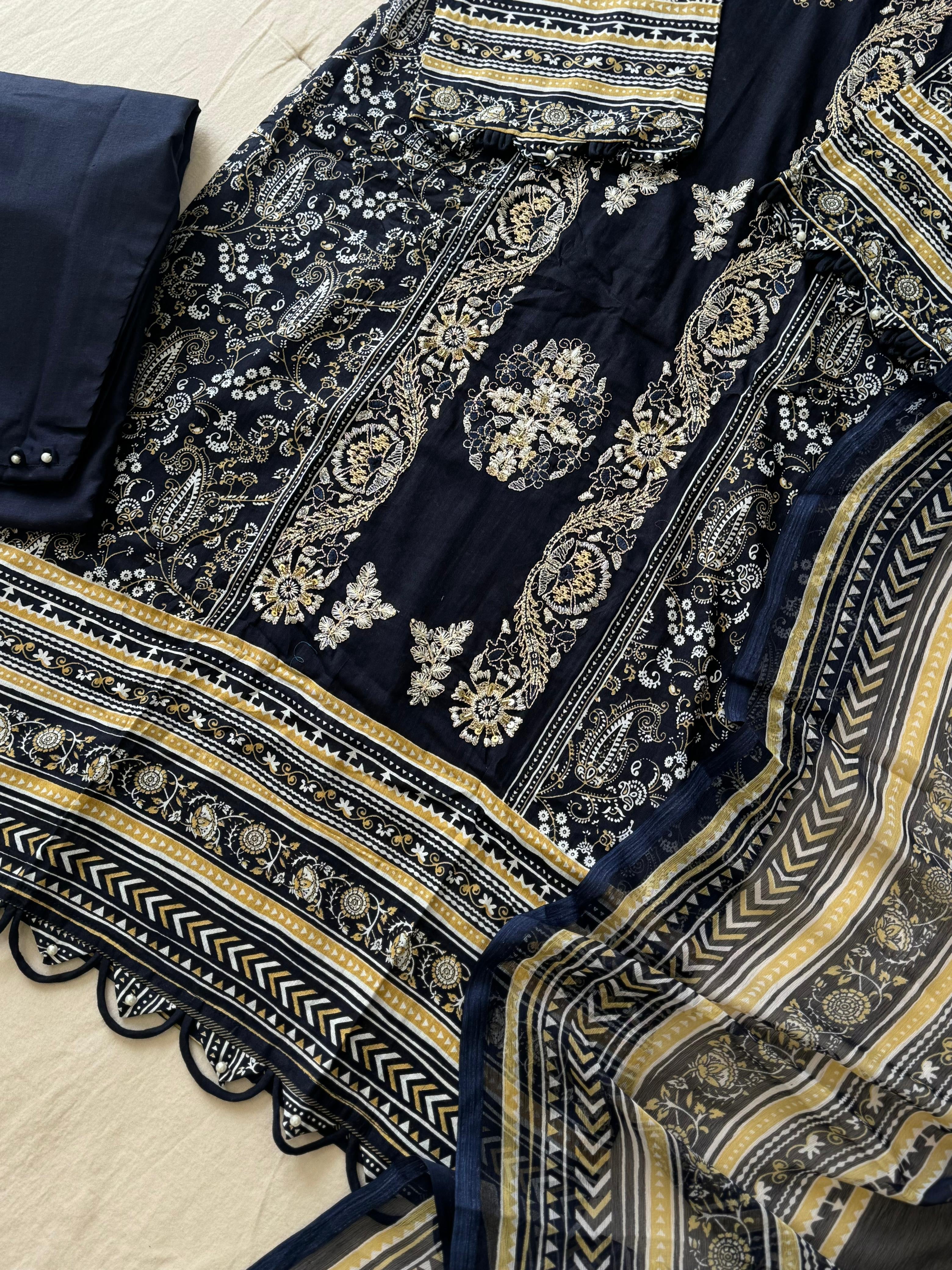 New Blue&Red Pakistani Suit