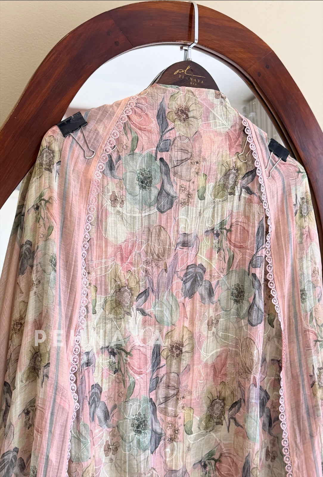 Floral Embroidered Mulchanderi Suit