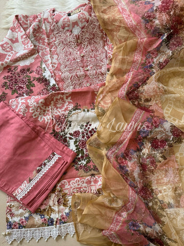 Floral Printed Cotton Suit 589