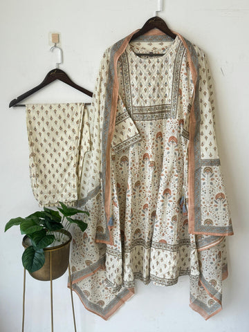 Off-White Patterned Suit-18545 - Pehnava Lawns