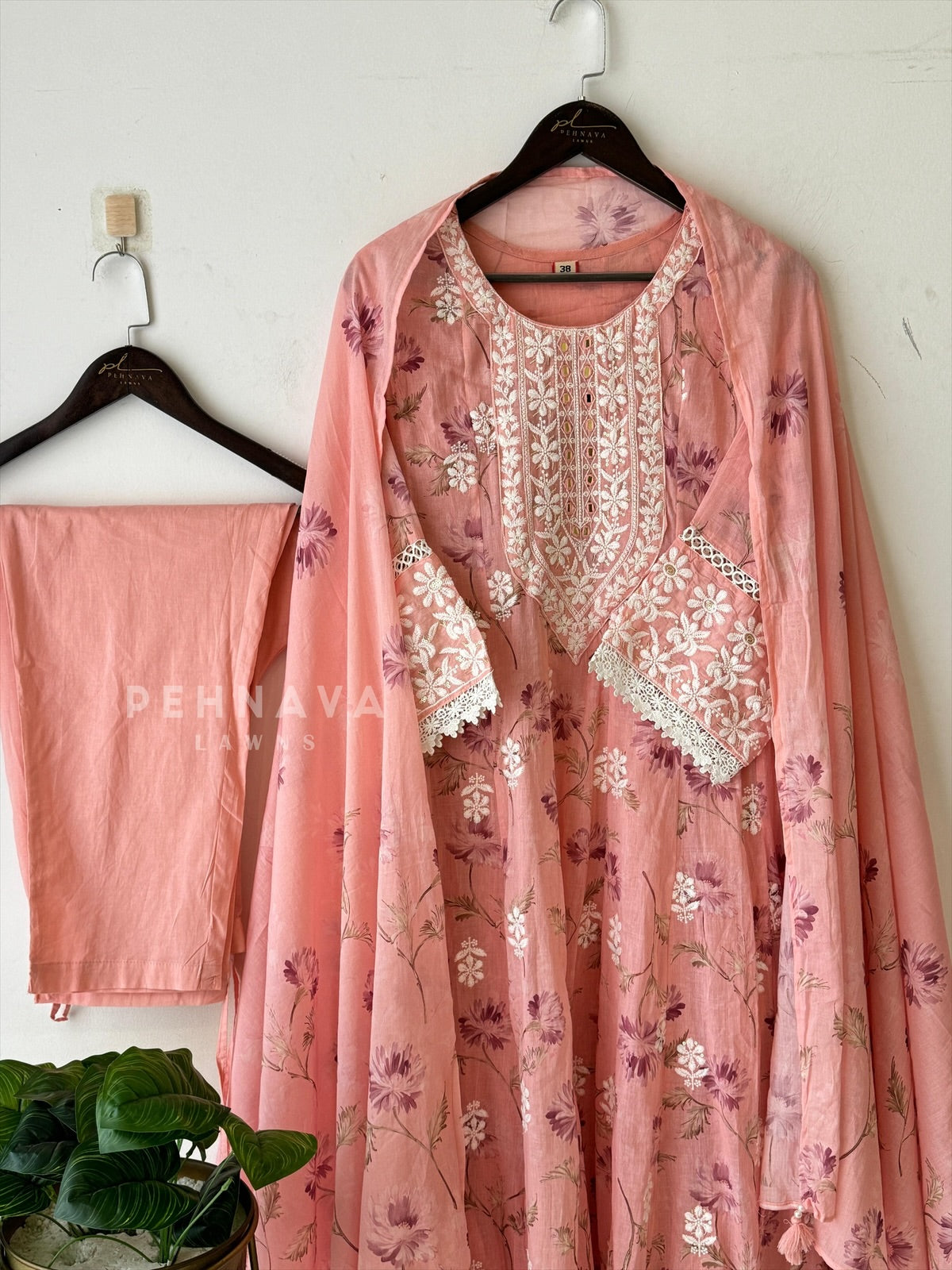 Mulcotton With Chikankari Embroidery Attire-3411