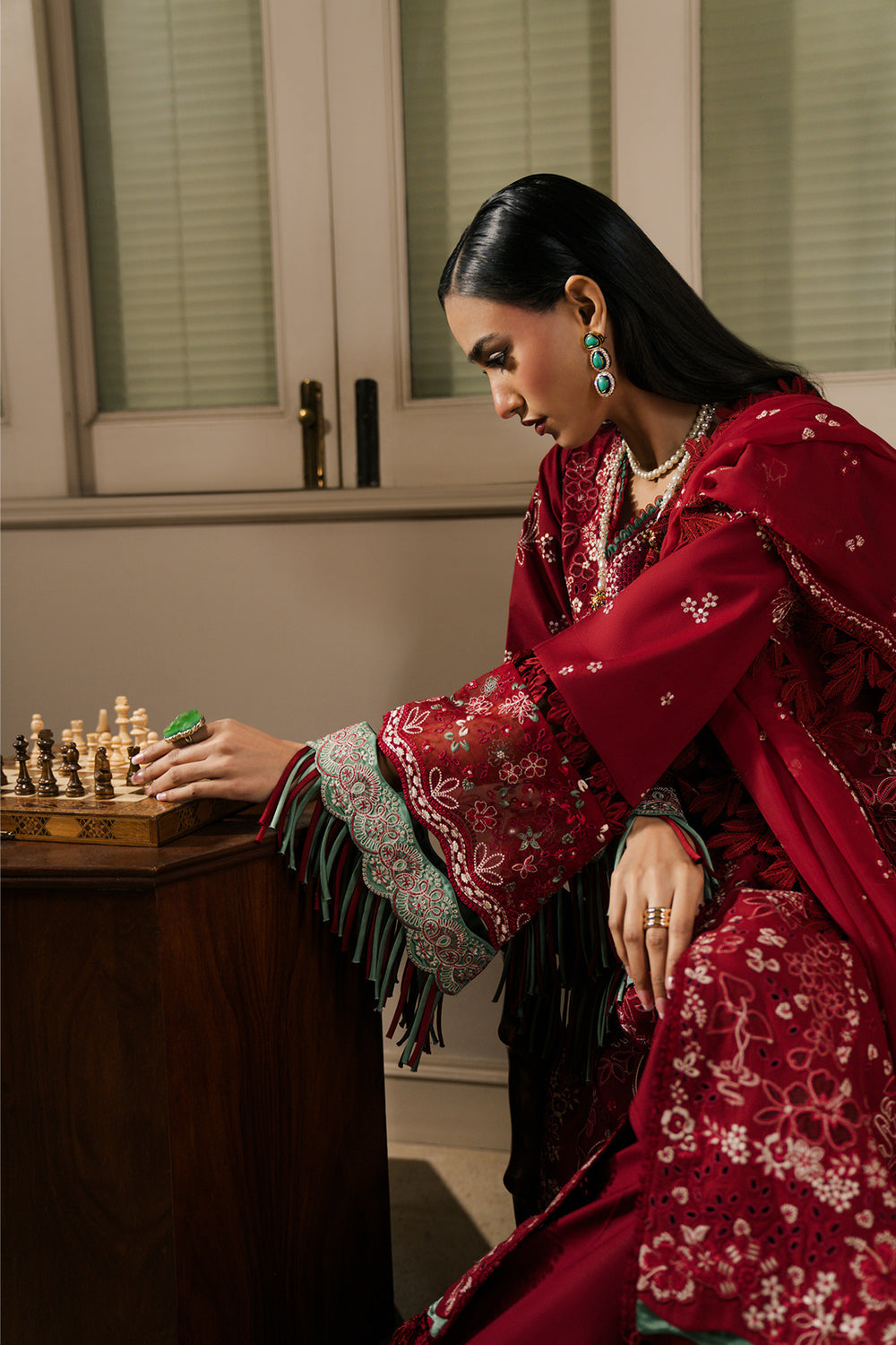 Sundas Ahad Premium Suit-RED EL-02