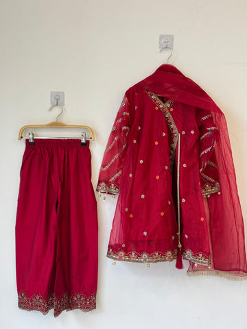 Kids party wear -ready to wear MKS-EF24-24-RED