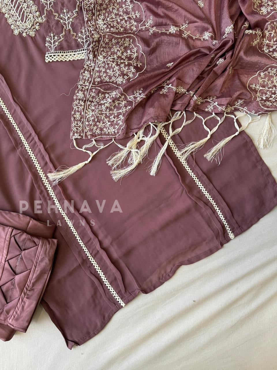 Embroidered Chiffon Suit Set