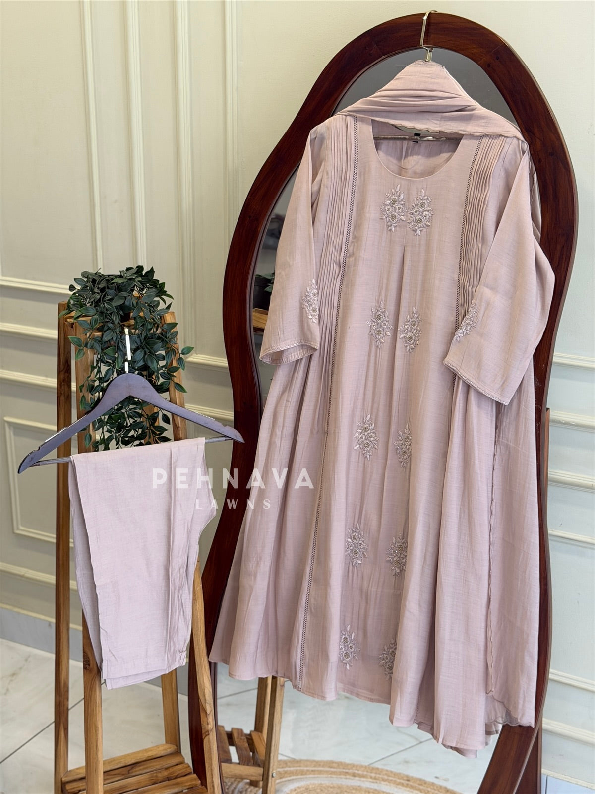 Handworked Pleated Ensemble