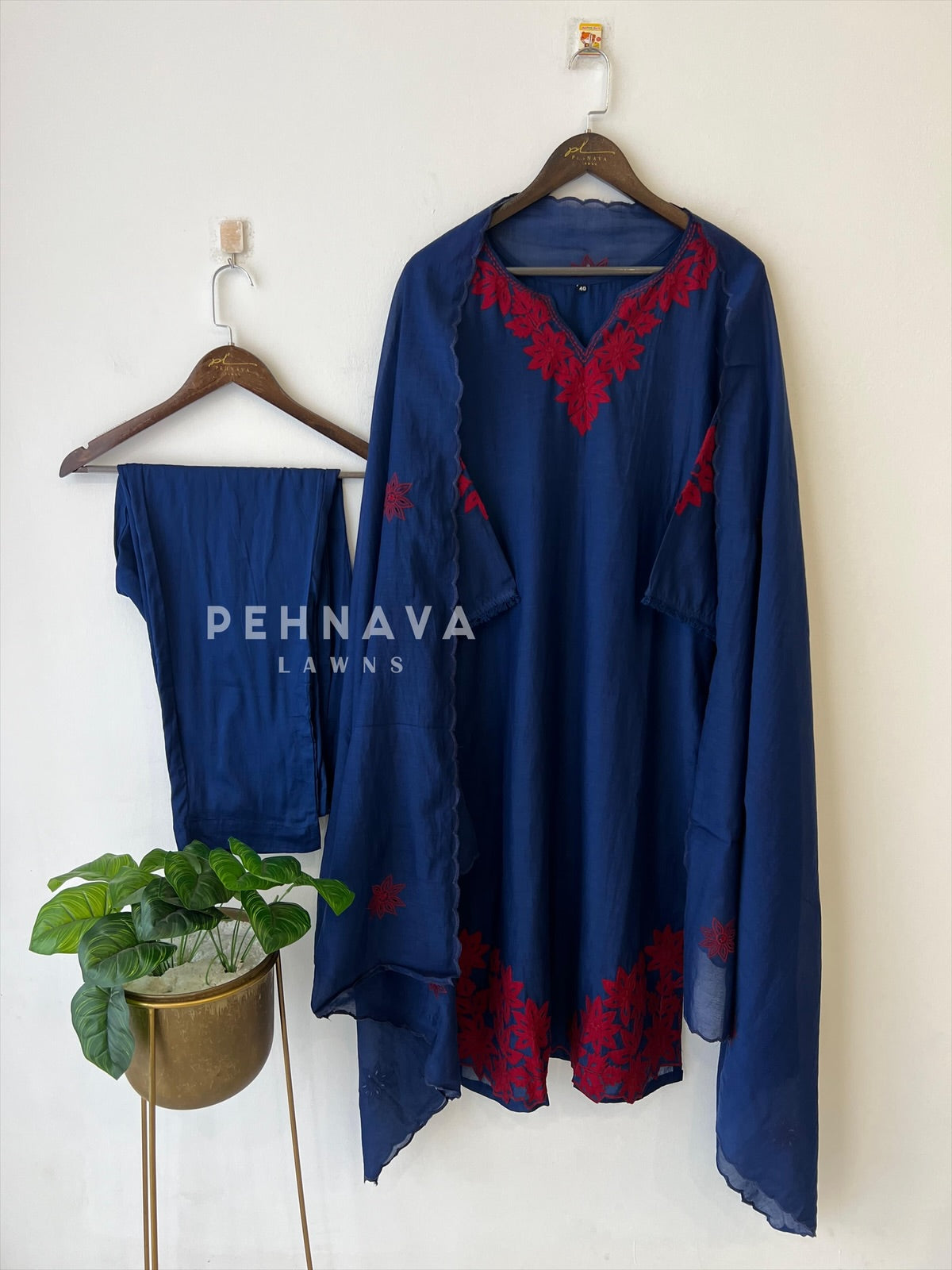 Embroidered Chanderi Suit