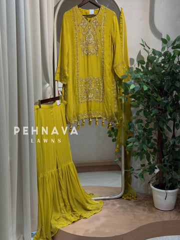 Premium  Handworked Sharara Suit