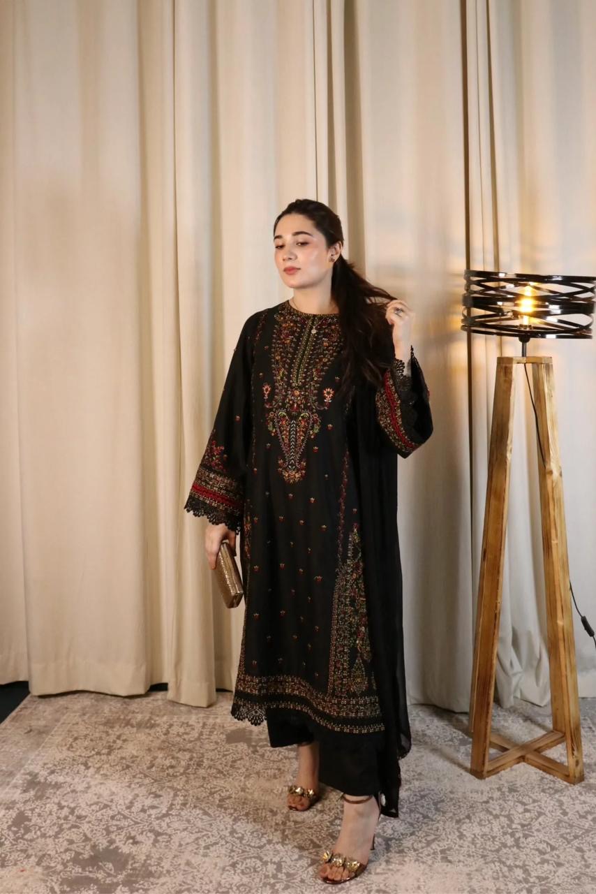 Embroidered Lawn Suit-Party Wear-1