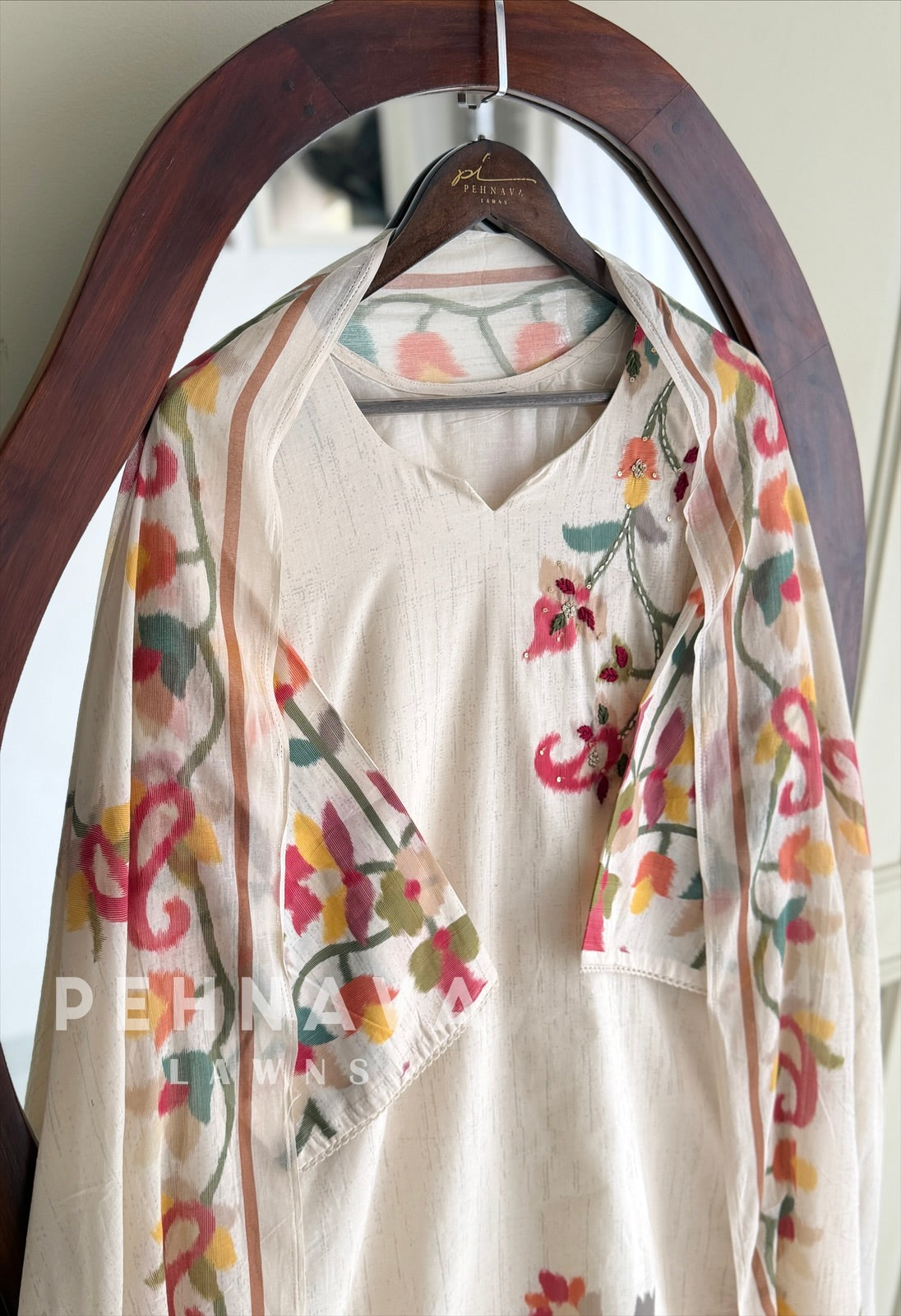 Floral Print Cotton Suit