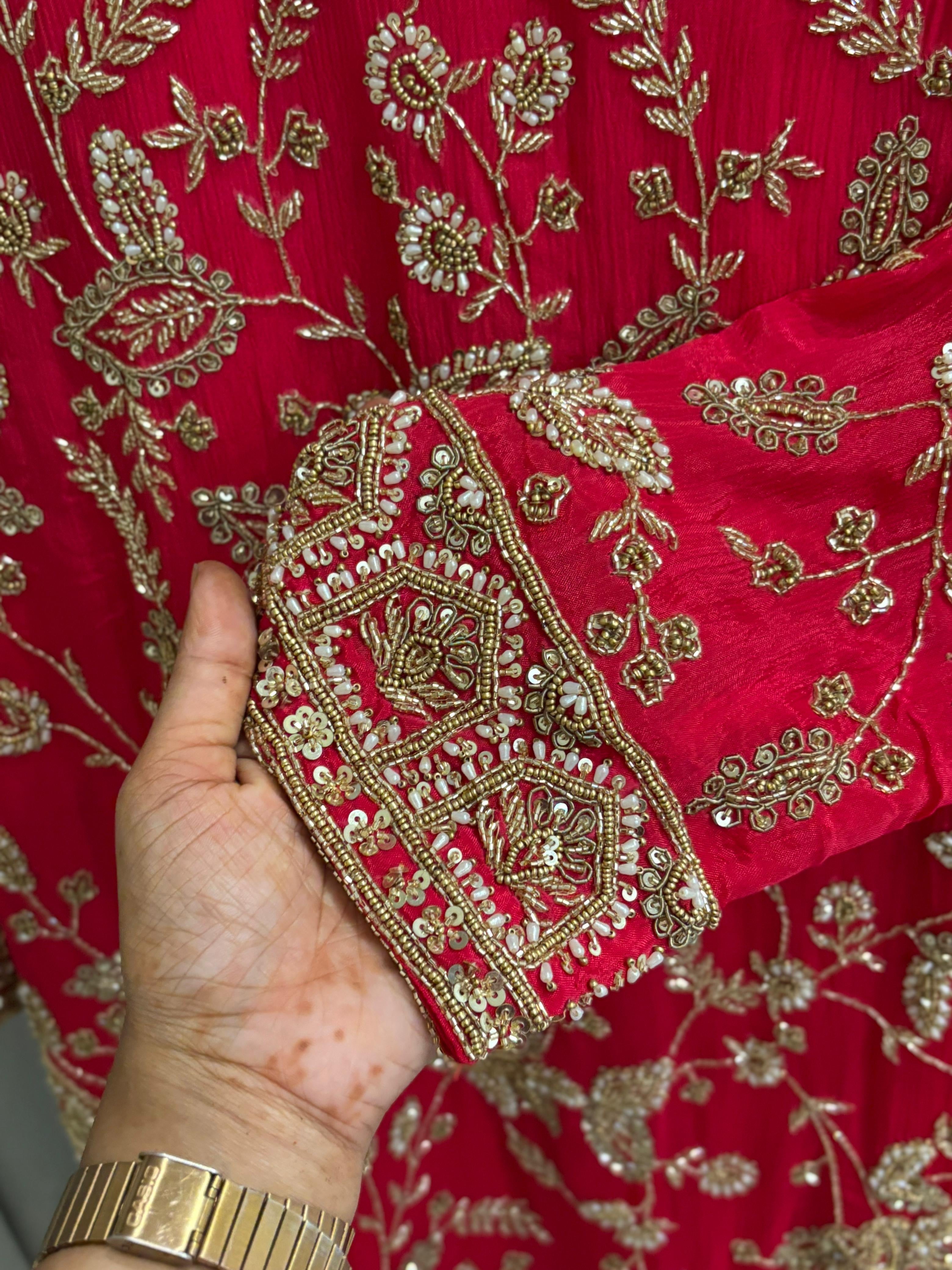 Heavy Hand-worked suit with wide sharara-7490
