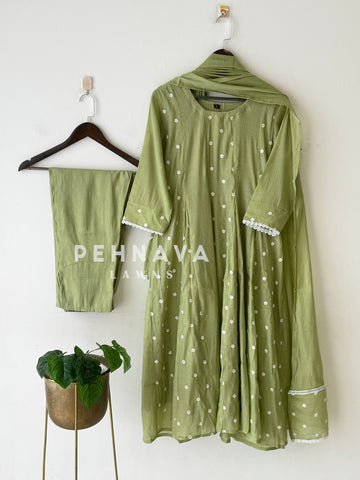 Floral Embroidered Imported Suit-13161