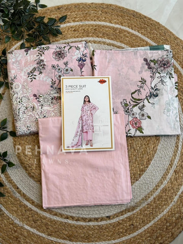 Premium Khaadi Embroidered Lawn Suit