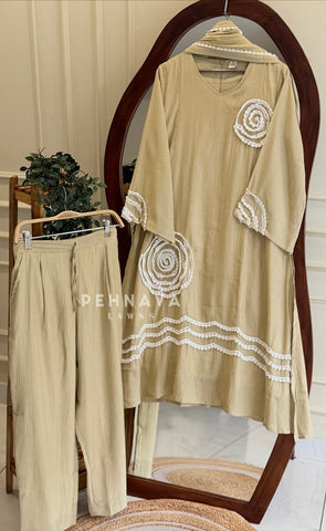 Floral Appliqué 3-Piece Set 5019