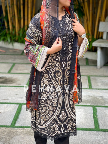 Black Casual Cotton Suit-1281