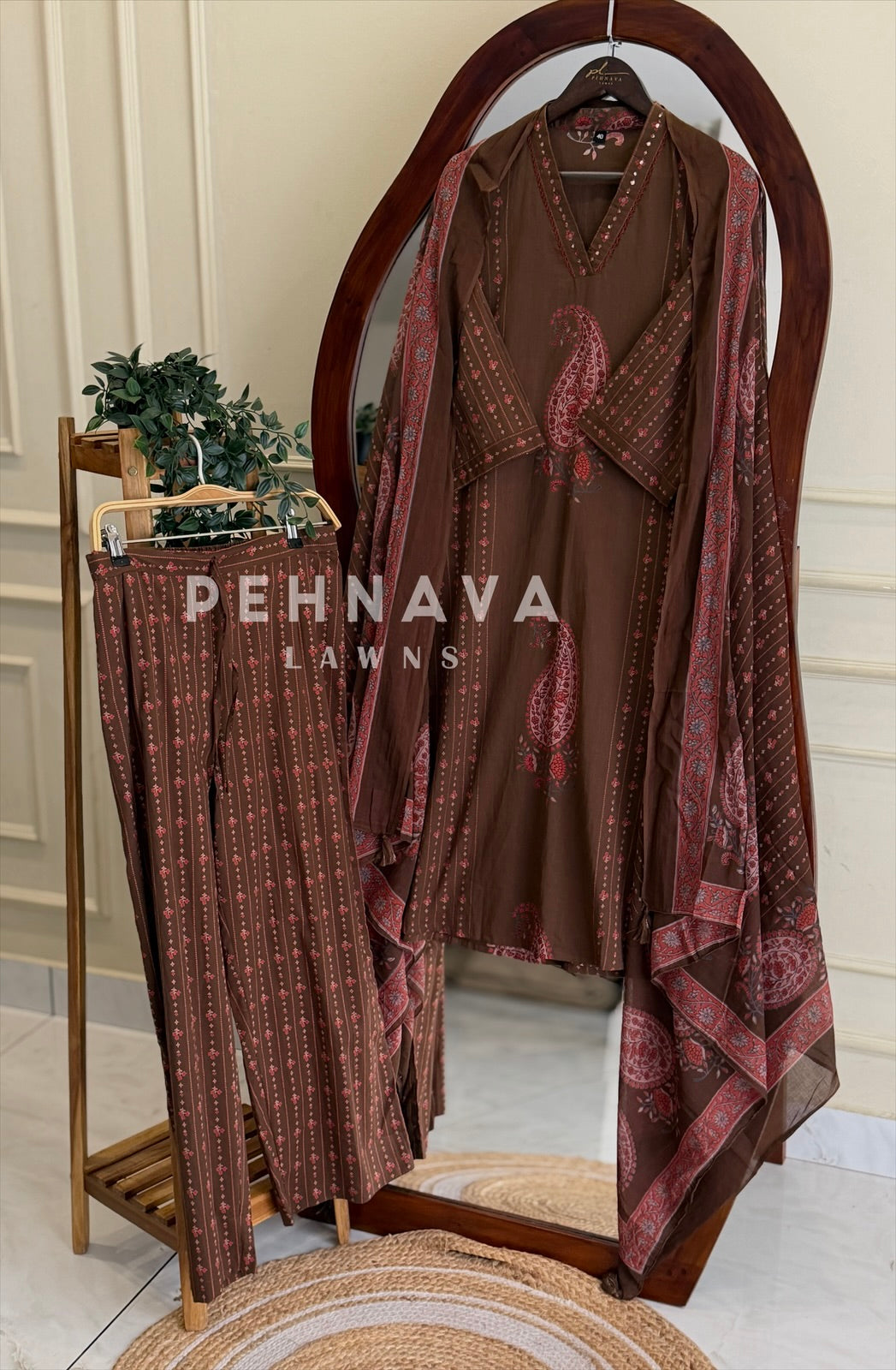 Paisley Printed Cotton Suit Set
