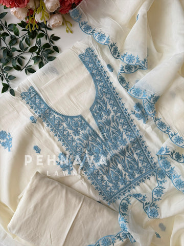 Chanderi Embroidered Unstitched Suit C2530