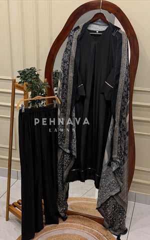 Ajrak Printed Dupatta Kaftan Suit Set-B290