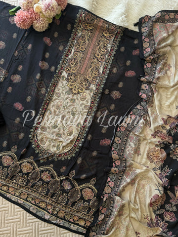 Pure  muslin with detailings  and muslin Dupatta-281
