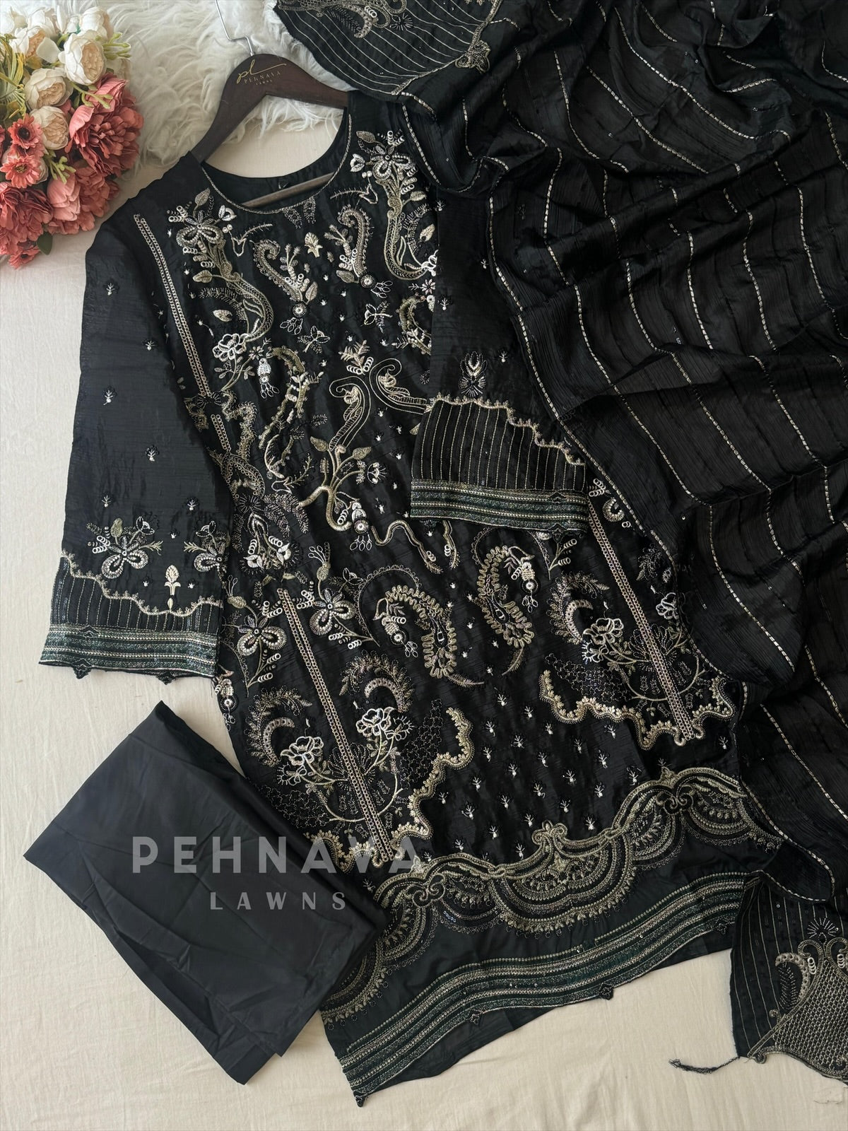 Heavy Embroidery Chiffon Suit