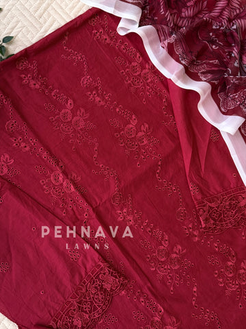 Embroidered Semi Stitched Suit-2185