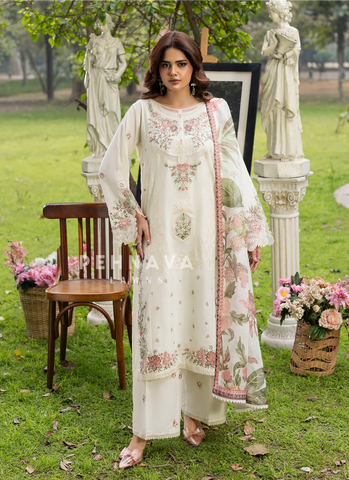 Zarqun Premium Cotton Embroidered Ensemble