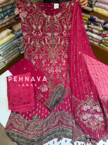 Heavy Embroidery Chiffon Suit
