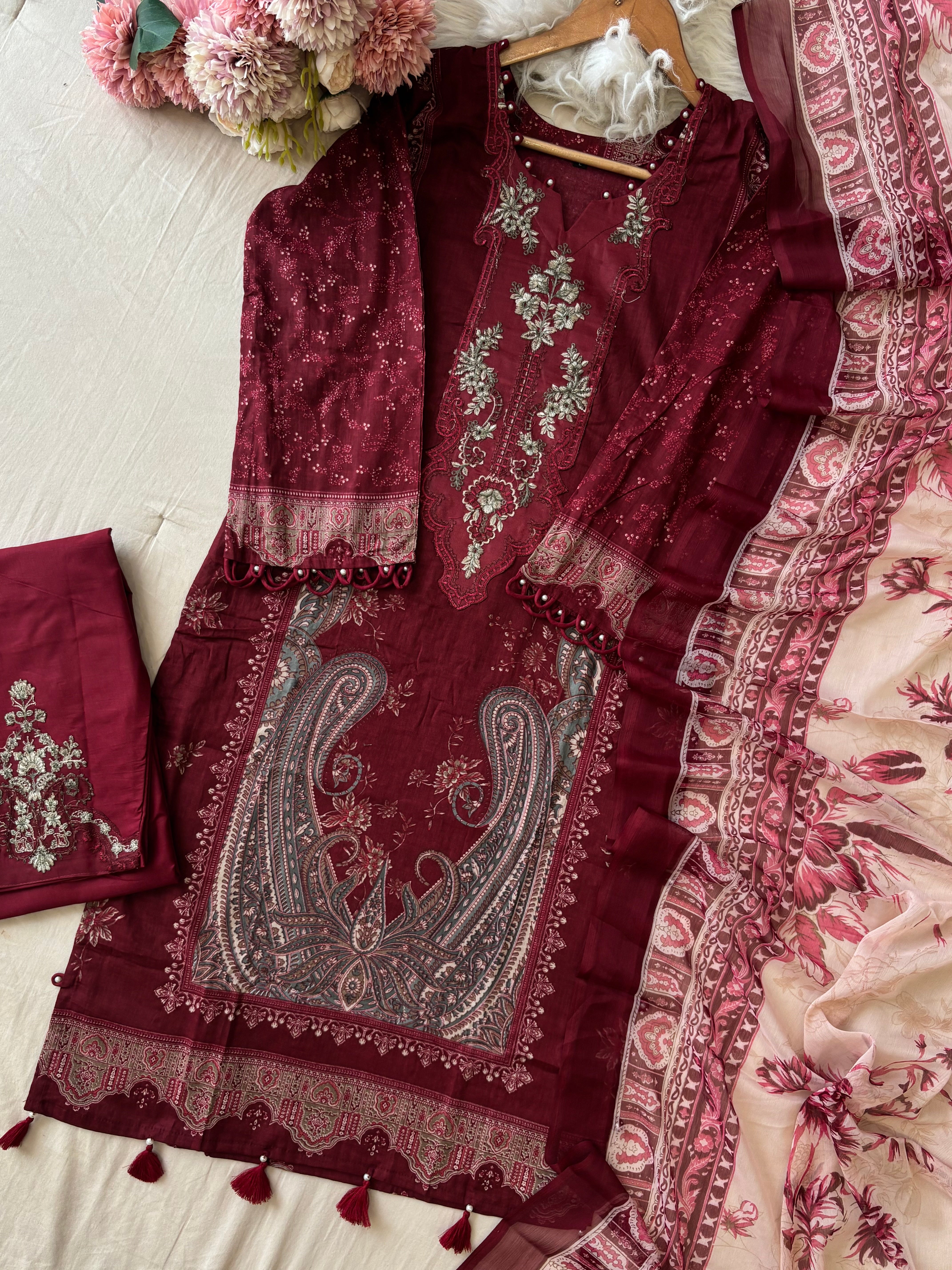 New Ready to wear Pakistani Embroidered Suit - Pehnava Lawns
