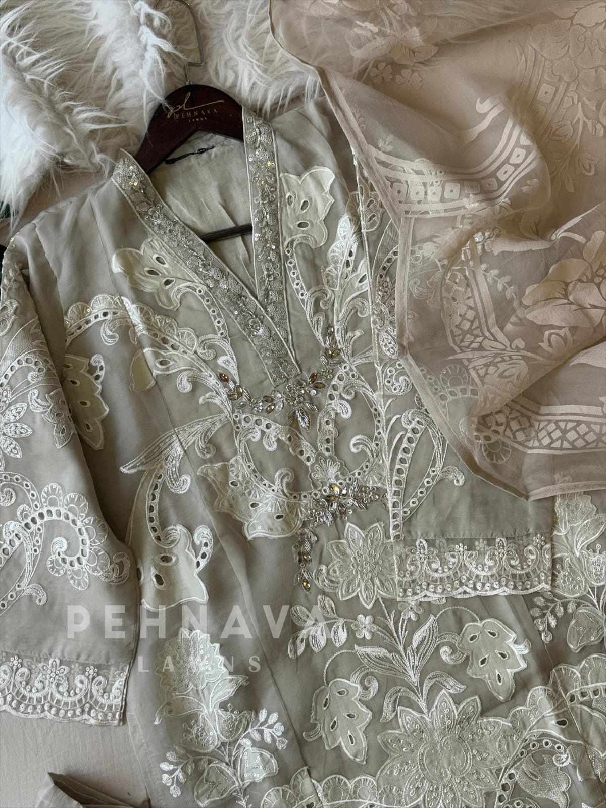 Cut Work Ready To Wear Suit-Csms - Pehnava Lawns