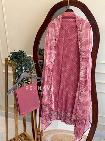Floral Embroidered Unstitched Suit