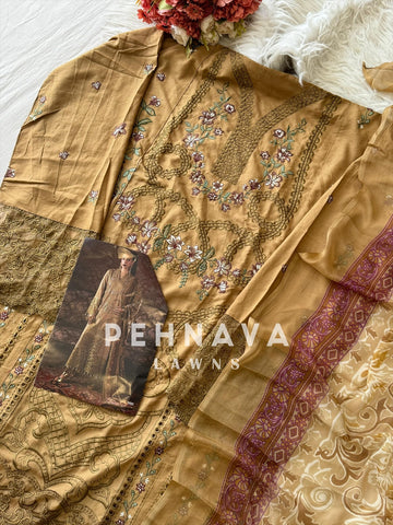 Semi-stitched Embroidered Rayon Suit 1453