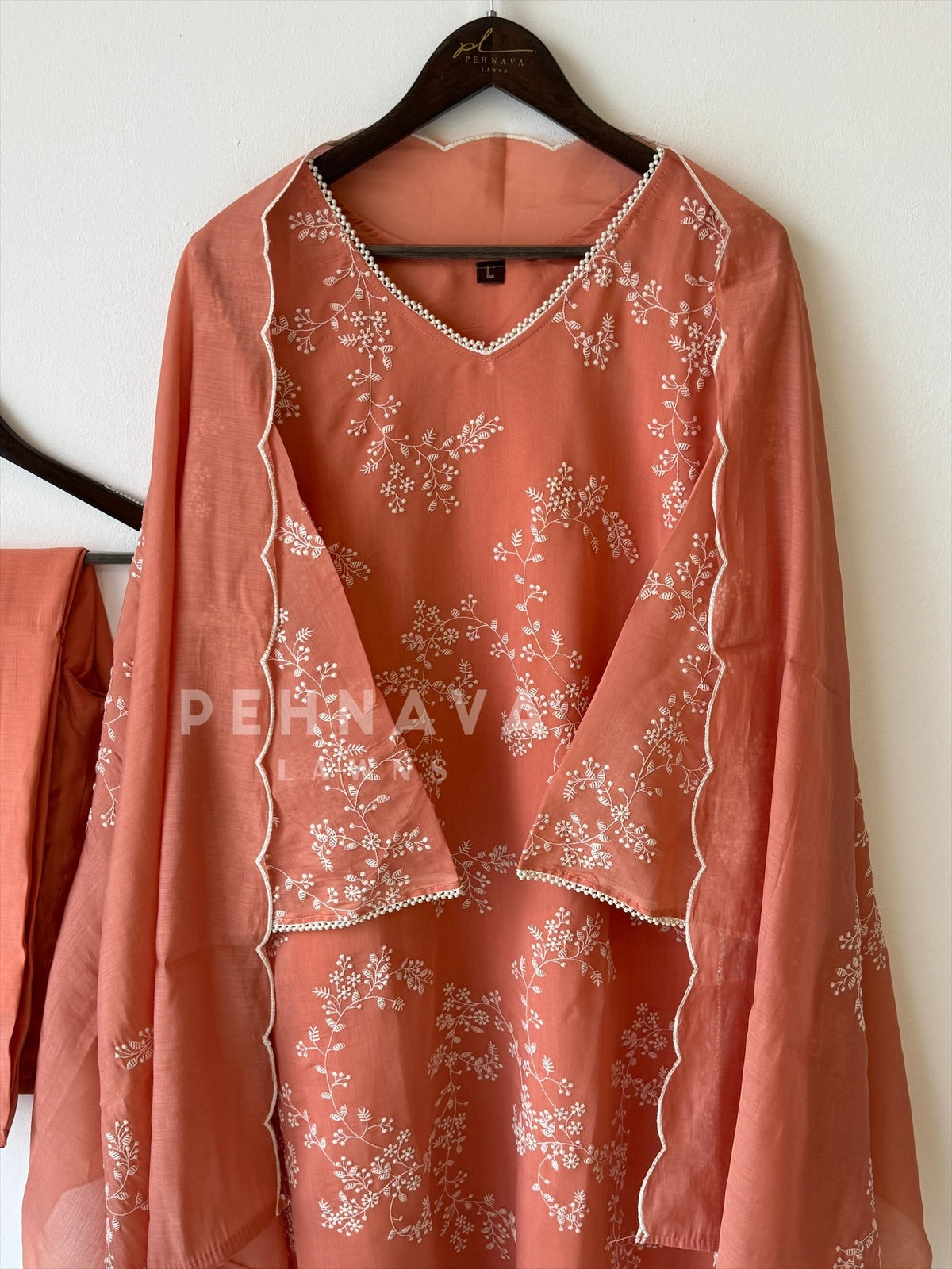 Elegant floral Embroidered Suit-12818