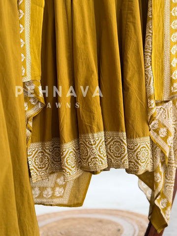 Embroidered Yoke with Mirror Work Detail