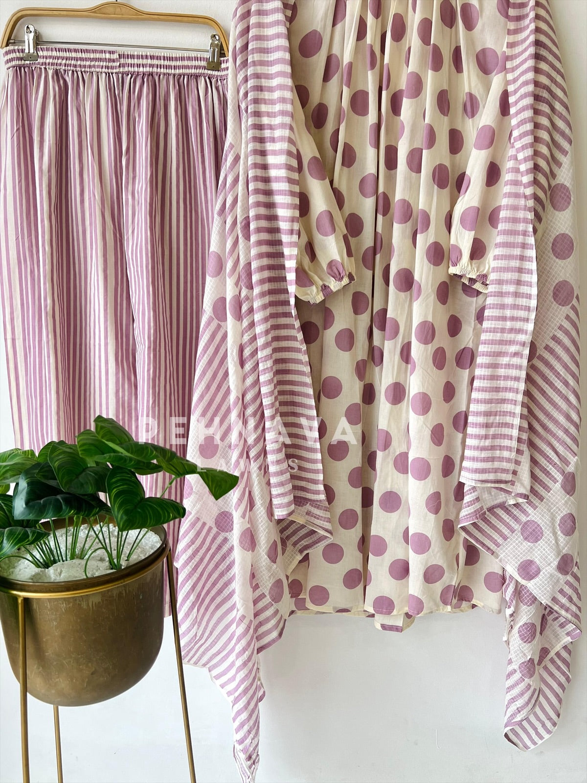 Cotton Parallel & Polka Suit Set