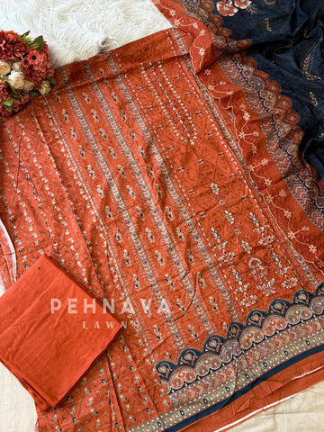 Casual Embroidered Suit-2704 - Pehnava Lawns