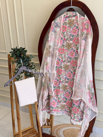 Floral Printed Unstitched Suit