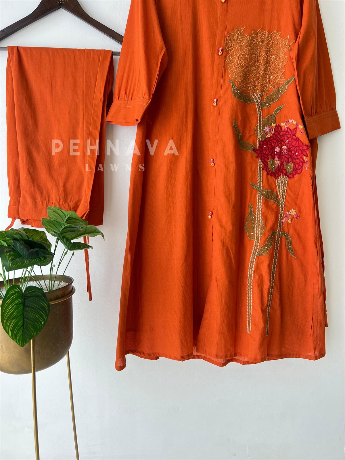 Orange Embroidered Suit No.26