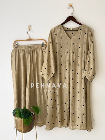 Polka Dot Embroidered Imported Suit-220